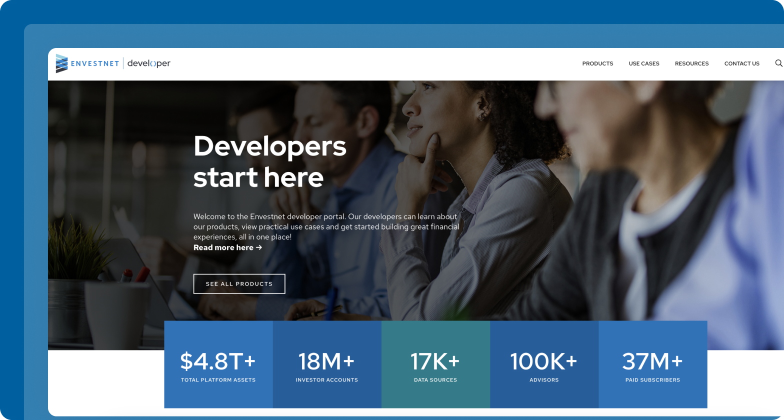 Brandfetch Case Study - Envestnet developer portal